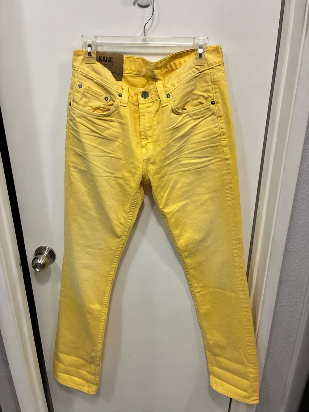 J Brand “ Kane ” Fade  Yellow Lemon Denim Pants